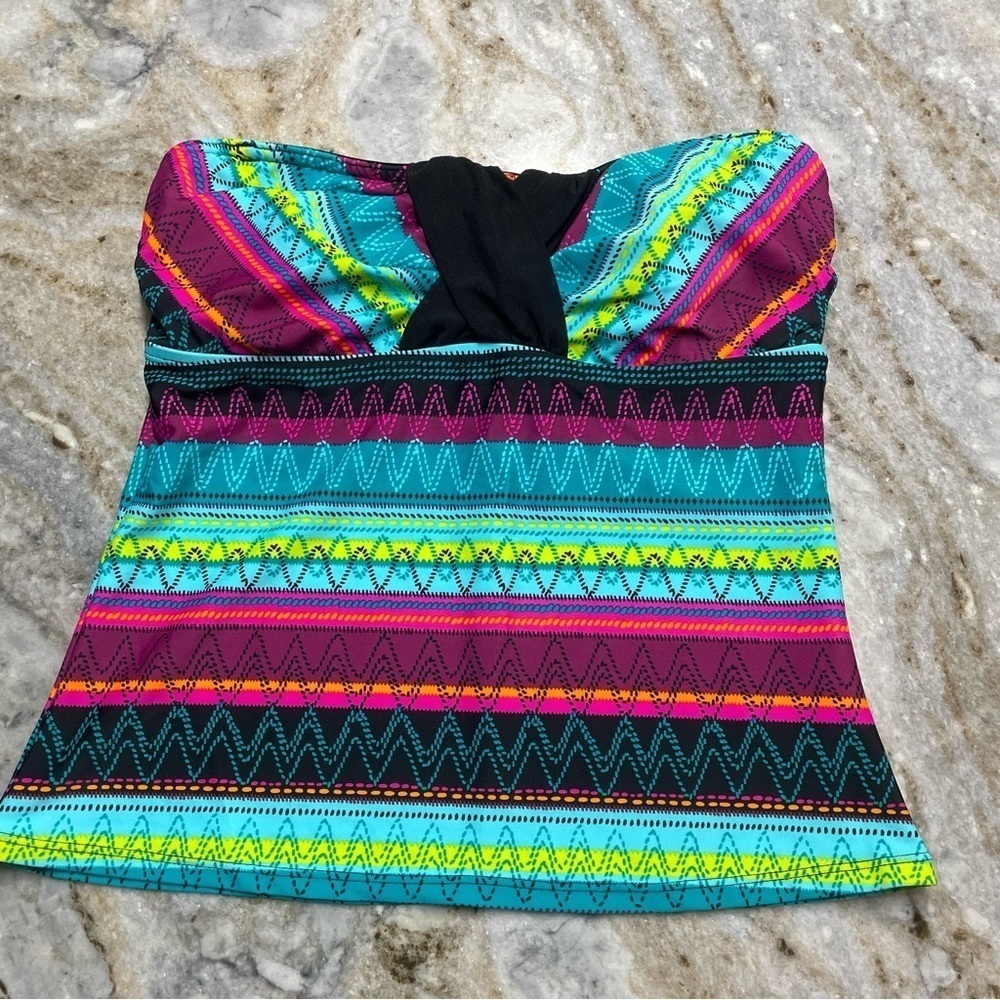 Athleta Multicolor Swim Bikini Tankini Top 34 D/DD